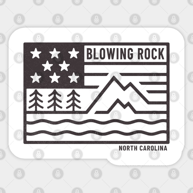 Visiting NC Mountain Cities Blowing Rock, NC Flag Sticker by Contentarama